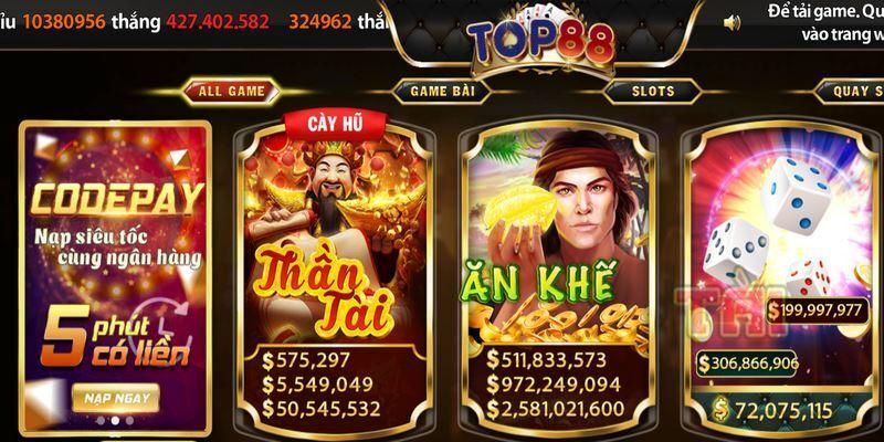 Kho trò chơi đa dạng, đủ thể loại